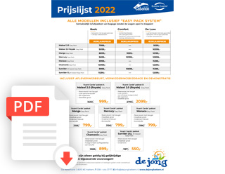 Cabanonprijslijst 2022