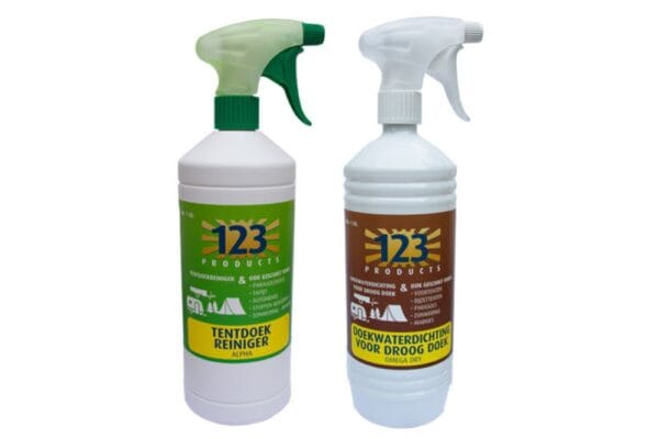 Set Alpha tentdoekreiniger en Omega waterdicht DRY